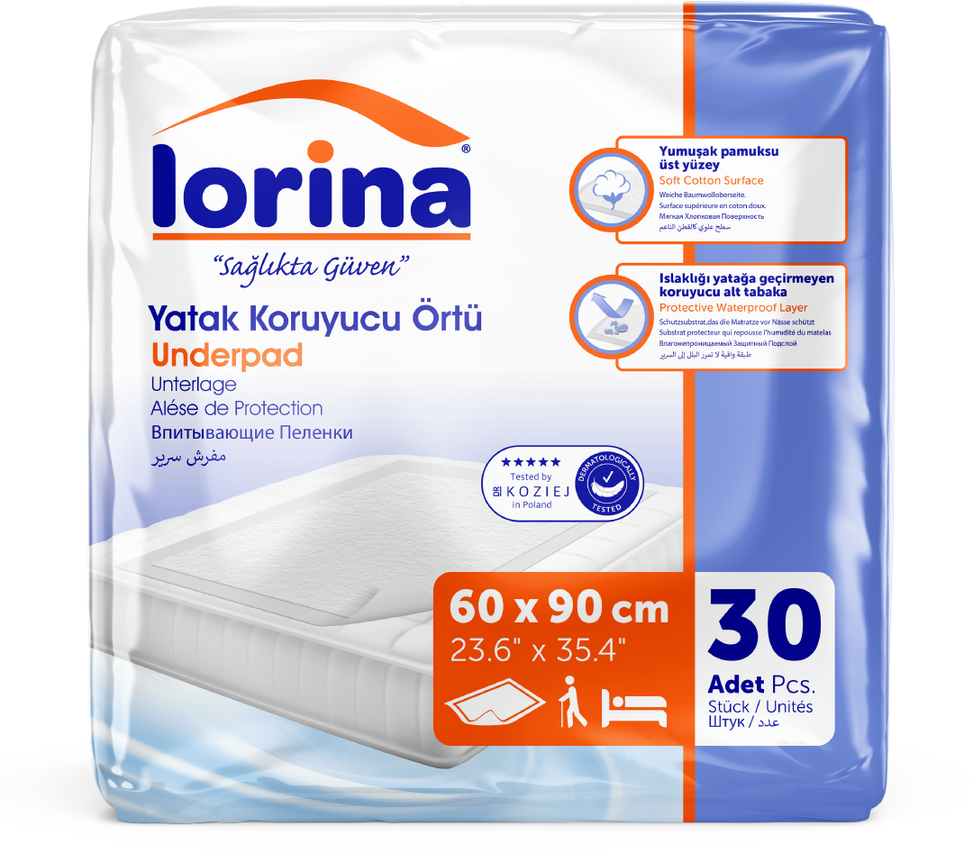 Пелюшки TM Lorina 60x90 cм (розпушена целюлоза, без адгезивного краю)